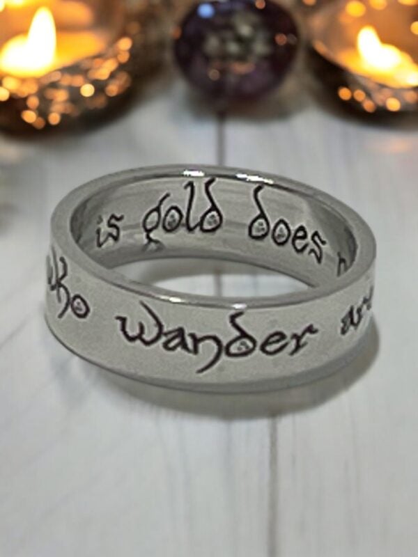 Not all who wander are lost, all that is gold does not glitter handmade ring - Image 3