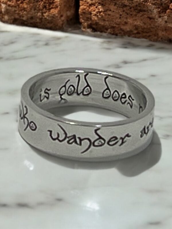 Not all who wander are lost, all that is gold does not glitter handmade ring - Image 2