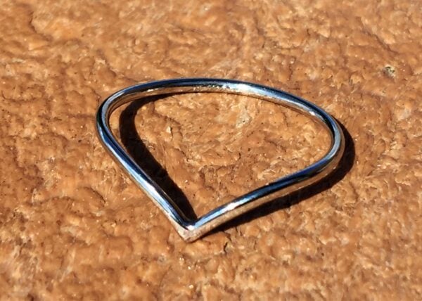 950 Platinum skinny chevron band, wishbone ring, platinum wrap ring - Image 6