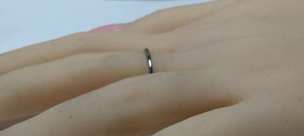 950 Platinum band, platinum ring, skinny band, thin halo ring, 1.3mm - Image 3