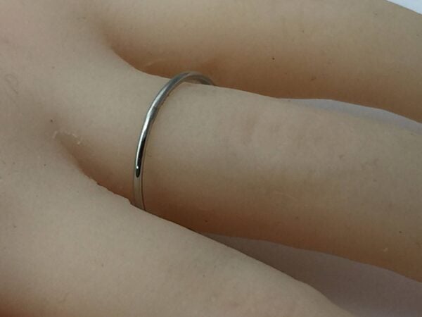 950 Platinum band, platinum skinny ring, halo ring - Image 6