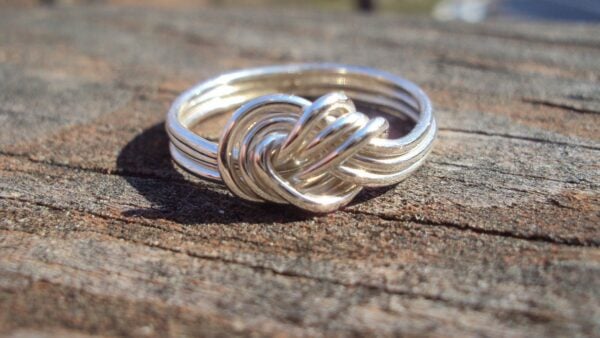 Triple love knot ring 940 argentium sterling silver