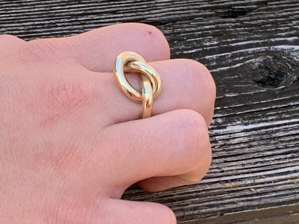 14kt yellow gold filled 8g thick knot ring - Image 2