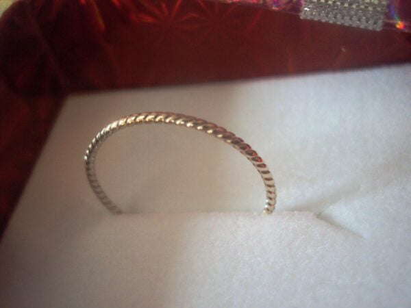 14kt twisted stacking ring, gifts for her, christmas, stocking stuffer, engagement, thin stacker - Image 2