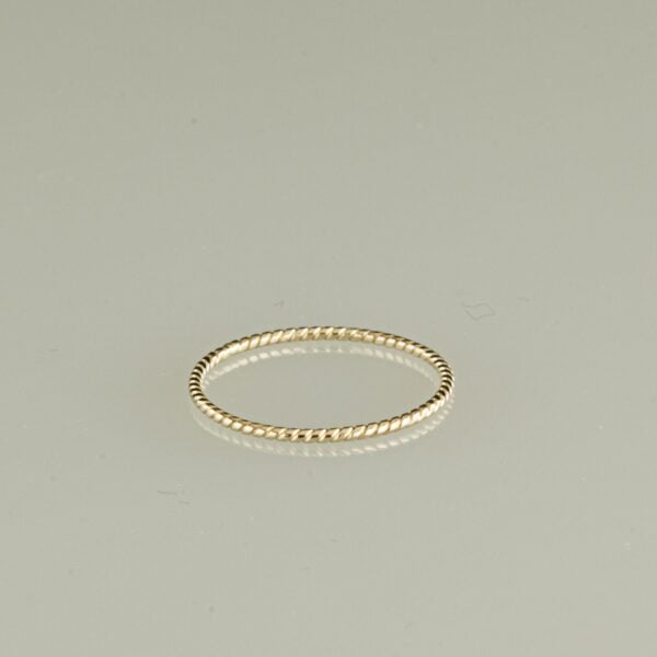 14kt twisted stacking ring, gifts for her, christmas, stocking stuffer, engagement, thin stacker