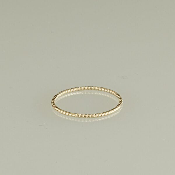 14kt twisted stacking ring, gifts for her, christmas, stocking stuffer, engagement, thin stacker - Image 3