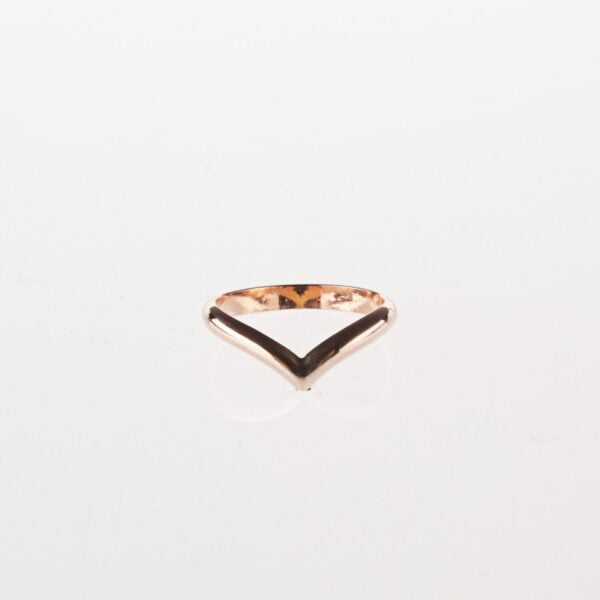 Rose gold chevron ring, handcrafted, 2.5mm wide