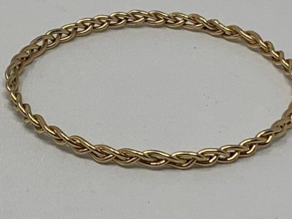 Handmade Gold Braided Bangle Bracelet - Image 3