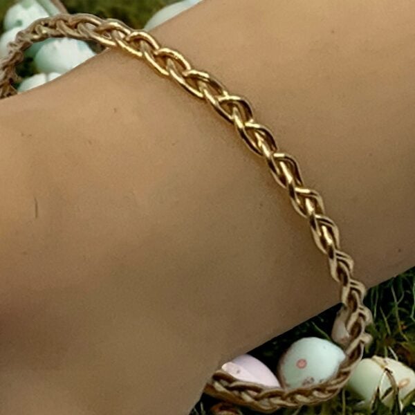 Handmade Gold Braided Bangle Bracelet