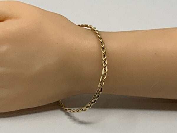 Handmade Gold Braided Bangle Bracelet - Image 4