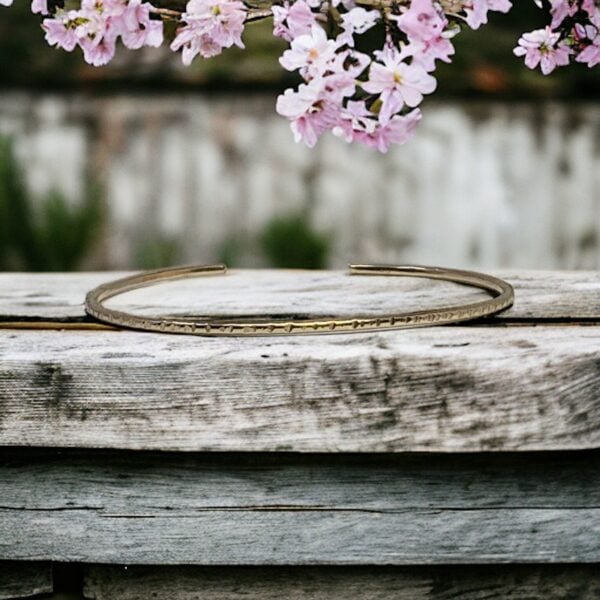 10kt rose gold lined cuff, handmade 14g thick - Image 2