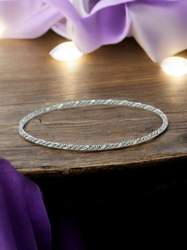 Handmade twisted Bangle Bracelet in 925 sterling silver - Image 3