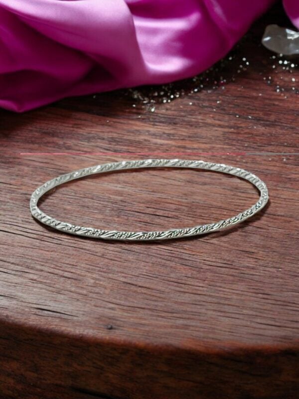 Handmade twisted Bangle Bracelet in 925 sterling silver