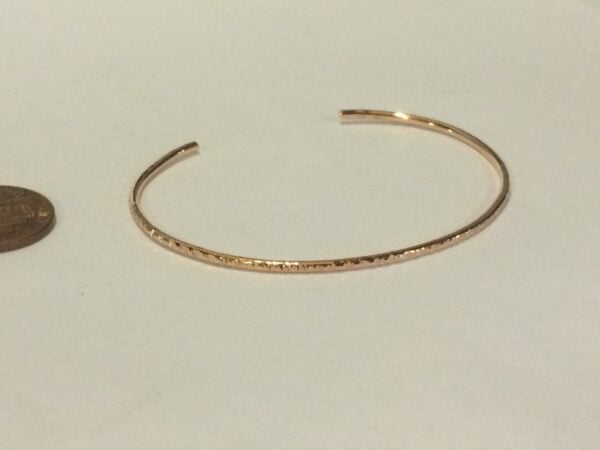 10kt rose gold lined cuff, handmade 14g thick - Image 8