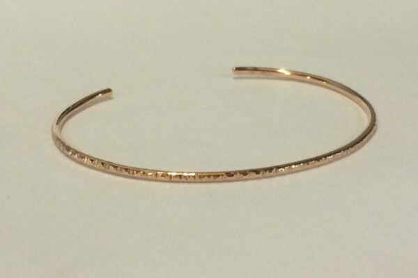 10kt rose gold lined cuff, handmade 14g thick - Image 7