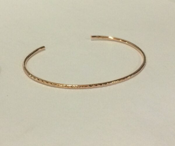 10kt rose gold lined cuff, handmade 14g thick - Image 3