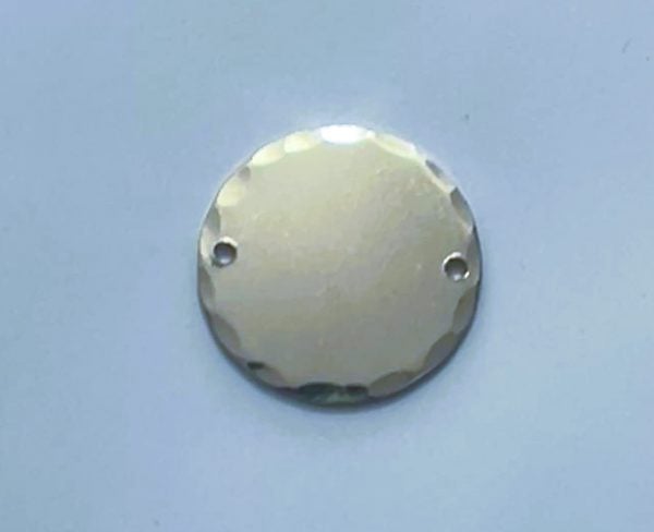 3/4" disc blank, 19.1mm Argentium Sterling Silver 940, 20 gauge thick, 2 hole hammered edge