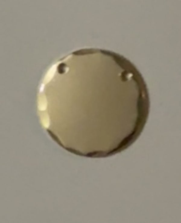 1/2" or 12.7mm Yellow Gold Fill 2 hole hammered disc, jewelry tag, round stamping blanks, 20g thick