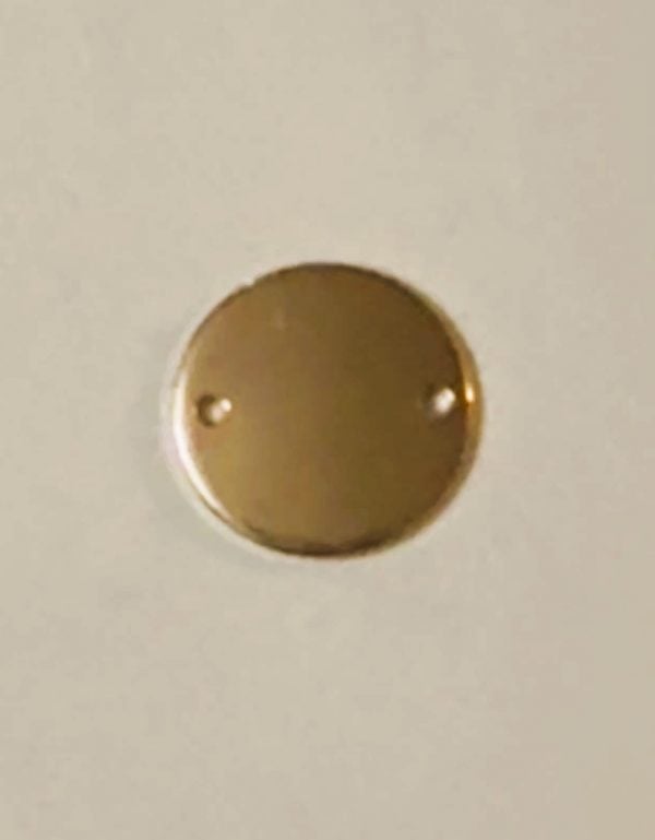 1/2" or 12.7mm Yellow Gold Fill 2 hole disc, jewelry tag, round stamping blanks, 20g thick